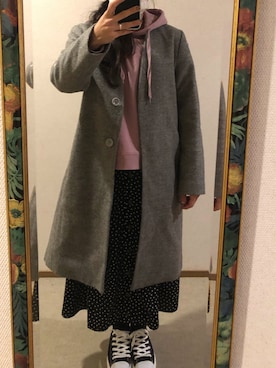 「Honeys（ハニーズ）のアイテム（ノーカラージャケット）」を使った、わんちゃんさん（レディース・153cm）の春コーディネート
