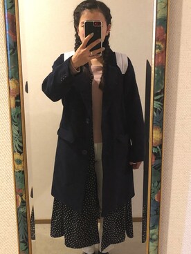 「ハニーズ」｜「アイテム（チェスターコート）」を使った、わんちゃんさん（レディース・153cm）の春コーディネート