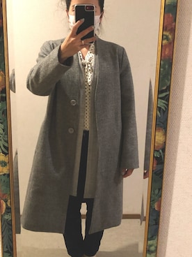 「Honeys（ハニーズ）のアイテム（ノーカラージャケット）」を使った、わんちゃんさん（レディース・153cm）の春コーディネート