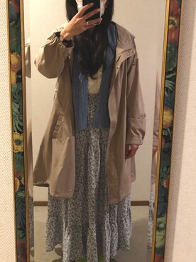 「Honeys（ハニーズ）のアイテム（マウンテンパーカー）」を使った、わんちゃんさん（レディース・153cm）の春コーディネート
