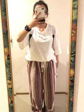 「Honeys（ハニーズ）のアイテム（チュニック）」を使った、わんちゃんさん（レディース・153cm）の夏コーディネート