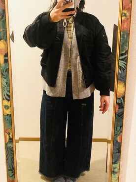 「ハニーズ」｜「アイテム（ブルゾン）」を使った、わんちゃんさん（レディース・153cm）の冬コーディネート