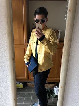 「ARMANI EXCHANGE（アルマーニエクスチェンジ）のアイテム（デニムジャケット）」を使った、Rさん（メンズ・174cm）の秋コーディネート