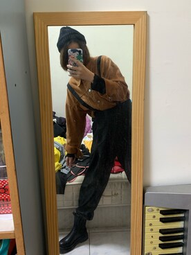 「Taiwan」｜「アイテム（サロペット/オーバーオール）」を使った、🇹🇼zoeyさん（レディース・158cm）の冬コーディネート