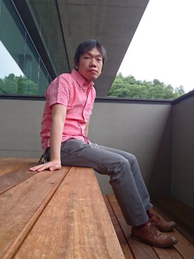 「SHIPS JET BLUE（シップスジェットブルー）のアイテム（デニムパンツ）」を使った、MIZUMOTOYAさん（メンズ・167cm）の夏コーディネート