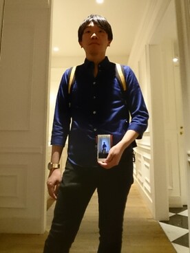 「SHIPS JET BLUE（シップスジェットブルー）のアイテム（デニムパンツ）」を使った、MIZUMOTOYAさん（メンズ・167cm）の春コーディネート