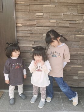 「ミッキー T」｜しずくさん（キッズ・110cm）の春コーディネート