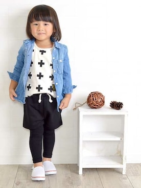 「子供服」｜「アイテム（パンツ）」を使った、Milkissさん（キッズ・100cm）の秋コーディネート