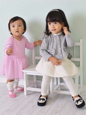 「アイテム（カーディガン/ボレロ）」を使った、Milkissさん（キッズ・80cm）の秋コーディネート