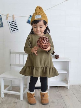 「アイテム（ワンピース/ドレス）」を使った、Milkissさん（キッズ・80cm）の秋コーディネート