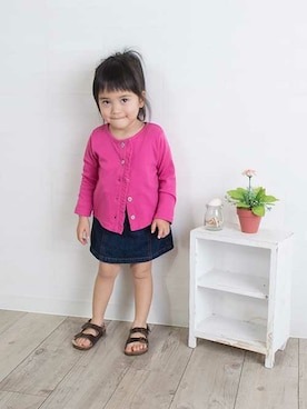 「アイテム（カーディガン/ボレロ）」を使った、Milkissさん（キッズ・80cm）の秋コーディネート