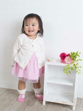 「アイテム（カーディガン/ボレロ）」を使った、Milkissさん（キッズ・80cm）の秋コーディネート