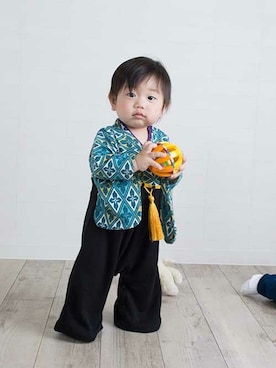 「アイテム（ロンパース）」を使った、Milkissさん（キッズ・80cm）の秋コーディネート