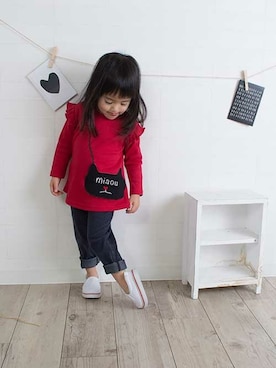 「ワッペン」｜「アイテム（チュニック）」を使った、Milkissさん（キッズ・80cm）の秋コーディネート