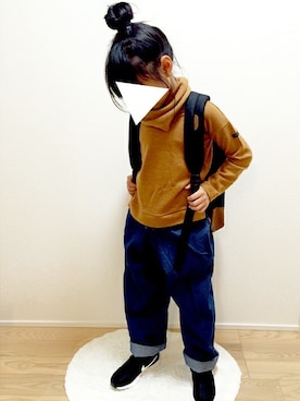 「Vネック」｜Milkissさん（キッズ・120cm）の秋コーディネート