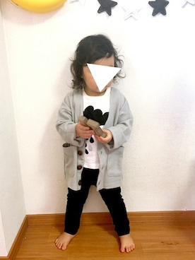 「アイテム（カーディガン/ボレロ）」を使った、Milkissさん（キッズ・90cm）の秋コーディネート