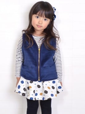 「アイテム（ベスト）」を使った、Milkissさん（キッズ・100cm）の冬コーディネート