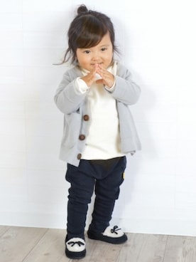 「アイテム（カーディガン/ボレロ）」を使った、Milkissさん（キッズ・80cm）の冬コーディネート