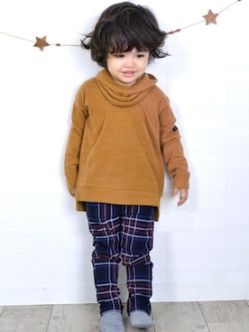 「Vネック」｜Milkissさん（キッズ・90cm）の冬コーディネート