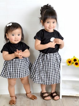 「アイテム（ワンピース）」を使った、Milkissさん（キッズ・80cm）の春コーディネート