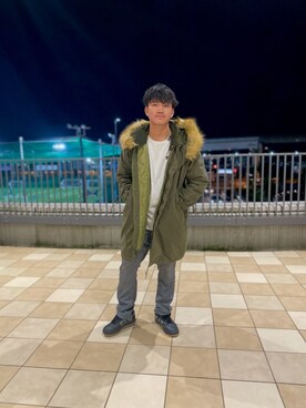「グラミチ」｜「アイテム（モッズコート）」を使った、Yu OTSUKAさん（メンズ・176cm）の秋コーディネート