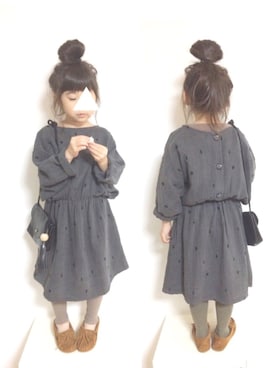 「amber（アンバー）のアイテム」を使った、aya＊tomoさん（キッズ・110cm）の冬コーディネート