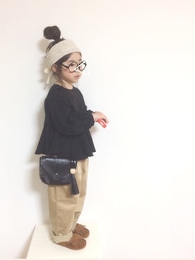 「amber（アンバー）のアイテム」を使った、aya＊tomoさん（キッズ・110cm）の冬コーディネート