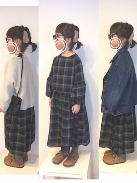 「amber（アンバー）のアイテム」を使った、aya＊tomoさん（キッズ・110cm）の秋コーディネート