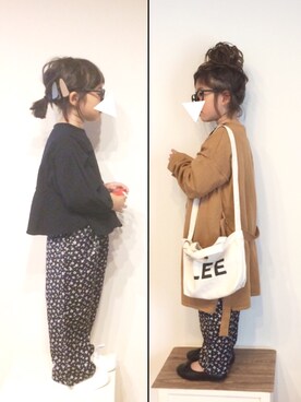「アイテム（バレッタ/ヘアクリップ）」を使った、aya＊tomoさん（キッズ・110cm）の秋コーディネート