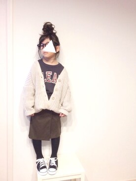「アイテム（スカート）」を使った、aya＊tomoさん（キッズ・110cm）の秋コーディネート