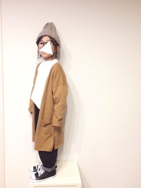 「ロングカーディガン」｜aya＊tomoさん（キッズ・110cm）の秋コーディネート