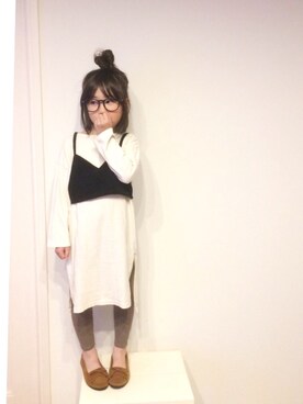 「アイテム（キャミソール）」を使った、aya＊tomoさん（キッズ・110cm）の秋コーディネート