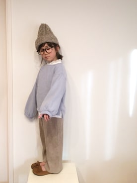 「devirock（デビロック）のアイテム（モカシン/デッキシューズ）」を使った、aya＊tomoさん（キッズ・110cm）の冬コーディネート