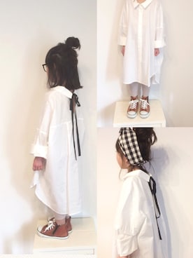 「COLLAGE GALLARDAGALANTE（コラージュガリャルダガランテ）のアイテム（トップス）」を使った、aya＊tomoさん（キッズ・110cm）の冬コーディネート