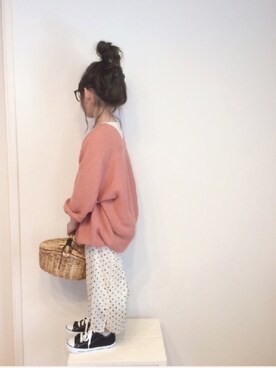「春ニット」｜aya＊tomoさん（キッズ・110cm）の春コーディネート