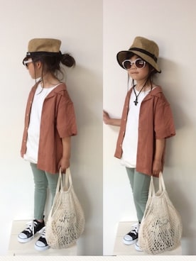 「CIBONE（シボネ）のアイテム」を使った、aya＊tomoさん（キッズ・110cm）の春コーディネート