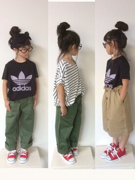 「GLOBAL WORK（グローバルワーク）のアイテム（その他）」を使った、aya＊tomoさん（キッズ・110cm）の夏コーディネート