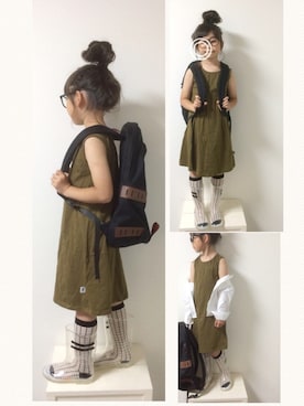 「no brand（ノーブランド）のアイテム（レインシューズ）」を使った、aya＊tomoさん（キッズ・110cm）の夏コーディネート