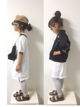 「birkenstock2018ss」｜aya＊tomoさん（キッズ・110cm）の夏コーディネート