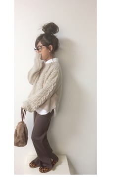 「no brand（ノーブランド）のアイテム（バレエシューズ）」を使った、aya＊tomoさん（キッズ・120cm）の秋コーディネート