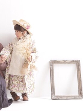「no brand（ノーブランド）のアイテム（浴衣）」を使った、aya＊tomoさん（キッズ・90cm）の秋コーディネート