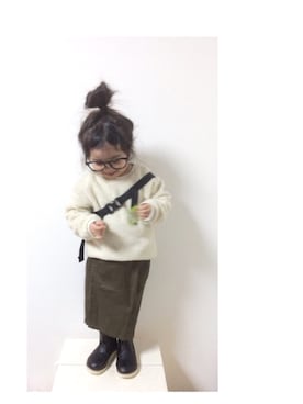 「アイテム（スカート）」を使った、aya＊tomoさん（キッズ・90cm）の秋コーディネート