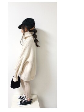 「ニットマフラー」｜aya＊tomoさん（キッズ・120cm）の冬コーディネート