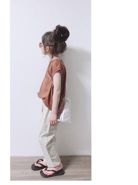 「SVEC（シュベック）のアイテム（バッグ）」を使った、aya＊tomoさん（キッズ・123cm）の春コーディネート