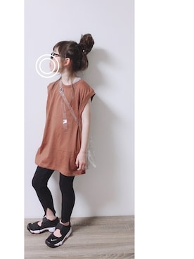 「SVEC（シュベック）のアイテム（バッグ）」を使った、aya＊tomoさん（キッズ・123cm）の春コーディネート