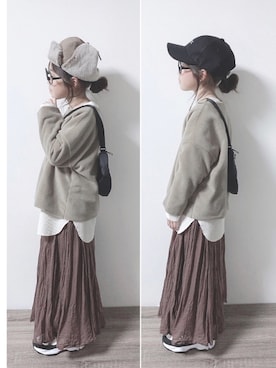 「A.P.C.（アーペーセー）のアイテム（帽子）」を使った、aya＊tomoさん（キッズ・126cm）の冬コーディネート