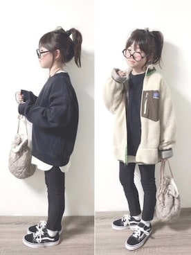 「レトロX」｜「アイテム（パンツ）」を使った、aya＊tomoさん（キッズ・126cm）の秋コーディネート