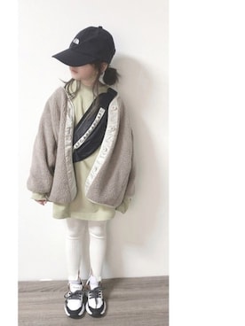 「ピスタチオ」｜「アイテム（ブルゾン）」を使った、aya＊tomoさん（キッズ・126cm）の冬コーディネート