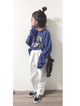 「ラブアンドピース2020」｜「アイテム（スウェット）」を使った、aya＊tomoさん（キッズ・130cm）の秋コーディネート