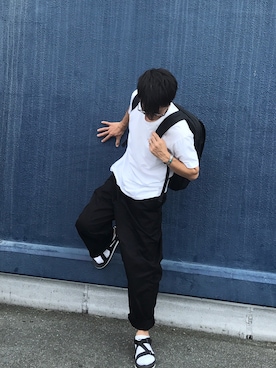 「アイテム（バックパック/リュック）」を使った、SHIROさん（メンズ・169cm）の秋コーディネート